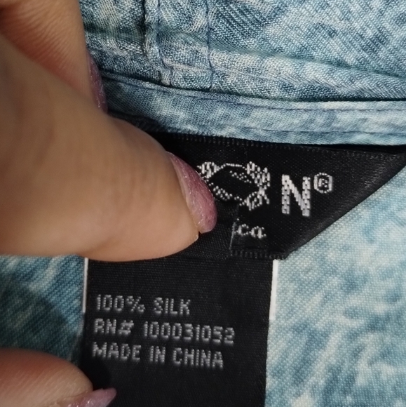 Citron Santa Monica 100% Silk Feather Print Open Front Kimono Cardigan Sz Small - Picture 7 of 12